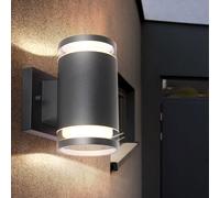 Extérieur Mur Spot Lampe Haut Bas Aluminium Verre Anthracite Cour Éclairage