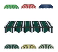 Extérieur Patio Jardin Abri Tissu De Rechange Toile pour Store Banne Rétractable Manuel Toile D'Auvent Polyester aux Cours, porches et fenêtre Bleu Red Marron(Dark Green Stripe,3x1.5m)