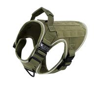Extérieur Réfléchissant À L'extérieur Military Tactical Training Training Hunting Walking Harness Gest avec 4 Boucles en Métal Carrier De Chien en Nylon Réglable pour Les Grands Chiens,Vert,S