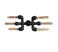 Extérieur Rétro Loft E26 E27 LED Tuyau d'eau en métal Applique Murale Rétro Industriel Steampunk Entrée Cuisine Porte Applique Murale Lampe Luminaire Escalier (Couleur: Noir Le Nouveau