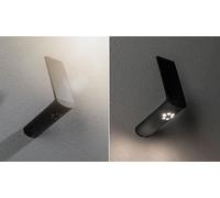 Paulmann 94260 Applique murale solaire Ilias LED rectangulaire avec 1 x 1,2 W anthracite plastique 3000 K blanc chaud 1,2 W