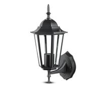 Extérieur, style classique V-TAC vintage E27. Lanterne murale ascendante noir mat IP44 pour jardin, façades, porche, couloirs, allées
