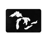 Extérieur Tapis Carte De L'État des Grands Lacs du Michigan Antidérapant Tapis Entree Lavable Paillasson Interieur Entree pour Salle De Bain Couloir Cuisine 60X40Cm