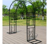 Extérieure Arche de jardin Treillis avec base, pergola en métal antirouille, large Arceau à rosiers,Arceau à jardin pour fleurs, plantes grimpantes, légumes et fruits, 230 x 40 cm(Noir,H230 x L300cm)