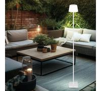 Lampadaire lampadaire lampadaire lampe d'appoint lampe d'extérieur avec variateur tactile, métal plastique blanc, batterie CCT USB, LED 4W 200Lm 3000K, 4000K, 5000K, H 120 cm