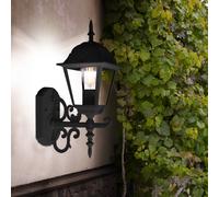 V-TAC Lampe murale d'extérieur | Up | Support E27 | IP44 | Noir mat