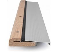 Exterior Door Threshold for Doorways, Adjustable Height, Aluminum and Oak Top Threshold - Door Sill - 36" Long x 5.75" Wide and 1.125" High. (Aluminum, 5.75" Wide)