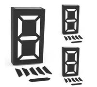 Exterior House Numbers Solar Plate Lamp Outdoor Number Apartments Garden Door Sign Rechargeable Lights(3 PCS,Warm White and White)