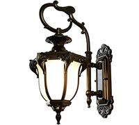 Exterior Porch Wall Lights Light Fixture,20.8" H Large Size Waterproof Wall Lantern With Frosted Glass & Metal Cagee For Garage, Hallway And Patio, Rustic Bronze/Black Outdoor Wall Sconce/Black