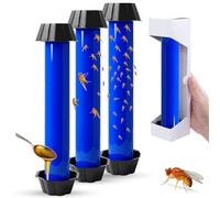 EXTERMION - Pièges anti moucherons, thrips & mouches des fruits - Lot de 3 grands pièges ultra-collants avec coupelle à appât, sans insecticide - idéal cuisine, intérieur, corbeille à fruits & plantes