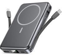 External Battery 10000mah, Magnetic Power Bank Compatible With Magsafe, Pd 20w Portable Charger With Built-In Cables, Wireless Powerbank For Iphone 16/15/14/13 Pro Max Series - Dark Grey