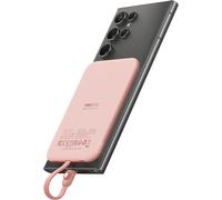 External Battery 5000 Mah, Lightweight & Ultra Slim Power Bank With Usb C Integrated Cable (Non-Wireless Charging), External Battery Compatible With Samsung/Iphone 15/Huawei/Xiaomi (Pink)