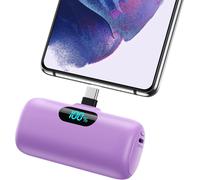 External Battery Usb C 5000 Mah, 15 W 3.0 A Quick Charge Portable Charger Mini Power Bank With Lcd Screen Compatible With Samsung S23, S22/Note/Huawei/Moto/Lg/Pixel/Nexus, Usb C Phones Etc \