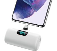 External Battery Usb C 5000 Mah, 15 W 3.0 A Quick Charge Portable Charger Mini Power Bank With Lcd Screen Compatible With Samsung S23, S22/Note/Huawei/Moto/Lg/Pixel/Nexus, Usb C Phones Etc \