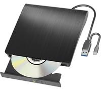 External Blu Ray Player CD/DVD/BD Read/Write Portable Bluray Player USB 3.0 and Type C Blu Ray DVD Recorder for Win7/8/10/11/ Mac OS