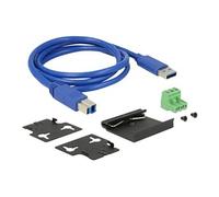 DeLOCK 63311 Hub USB 3.2 Gen 1 Type-B vers 7 ports Type-A, 5000 Mbit/s, Boîtier Métal, Alimentation 9-40V DC, Compatible Windows/Linux, 80x158x32mm