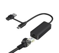 External Network Adapter, USB3.0 to Gigabit Ethernet, No Driver Required, 2-in-1 Double Interface (Type-C/USB), High-Speed Transmission for Laptops &