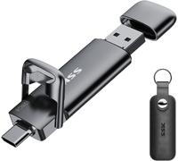 External SSD 128GB Portable SSD Drive USB 3.2 Gen 2 Up to 550MB/s, 2 in 1 OTG Solid State Drive 128GB Dual USB A & Type C Flash Drive for PC Mobile Computer Photos Video MacBook Pro Air and More