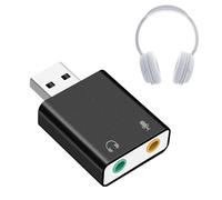 Externe USB-Soundkarte - Kunststoffgehäuse, 3,5-mm-Klinkenanschluss | Audio-Adapter mit Stereoausgang für Headset, Mikrofon, Lautsprecheranschluss am Laptop, Desktop, Musikaufnahmegerät