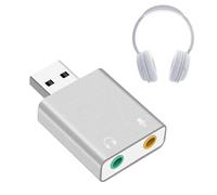 Externe USB-Soundkarte - Kunststoffgehäuse, 3,5-mm-Klinkenanschluss | Audio-Adapter mit Stereoausgang für Headset, Mikrofon, Lautsprecheranschluss am Laptop, Desktop, Musikaufnahmegerät