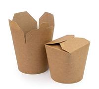 Extiff Miamex Lot de 50 boîtes marrons en carton 780ml - Récipient alimentaire jetable pour nourriture à emporter - Pasta Box pour nouilles/pâtes/plats cuisinés - Etanche - 100% recyclable