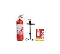 Extincteur à Poudre ABC 1 kg, avec Support de Fixation et Panneau de Signalisation, pour Véhicules et Domiciles (