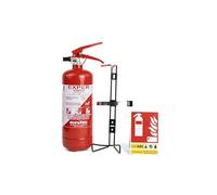 Extincteur à Poudre ABC 2 kg, avec Support de Fixation et Panneau de Signalisation, pour Véhicules et Domiciles (2 KG)