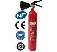 Extincteur CO2 capacité 2Kg NF & MED + support de fixation + Panneau signalétique Ref: CS2-AF