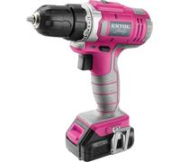 EXTOL LADY 402401 Perceuse-visseuse à batterie rose, 12V Li-Ion 1,3Ah