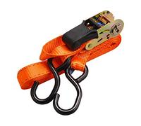 EXTOL PREMIUM Lot de 2 Sangles d'arrimage avec cliquet et Crochets, 5 m x 25 mm, Max. 800 kg