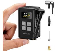 EXTOLINK Mini Pompe vélo Electrique, Max 150 PSI Pompe à vélo avec Manomètre numérique, 20-Sec Gonflage Mini compresseur Velo avec arrêt Automatique Trachée à 360° pour Velo Route, VTT