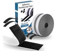 Extra Forte Scratch Autocollant Double Face 20 mm x 5 m, Multifonctionnel Bande Velcro Autocollant, Noir Velcro Adhésif Puissant pour Intérieur et Extérieur, Scratch Double Face Velcr0 pour Ménage