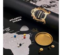 Extra Grande Carte du Monde à Gratter Noir et Argent - Affiche Idée Cadeau pour les Voyageurs - XL Mappemondo à Gratter Facile à Encadrer - Kit d'accessoires Inclus - Scratch off World Map