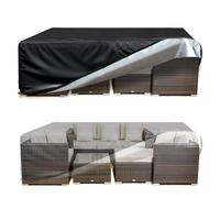 Extra Lar Housse imperméable en fourrure de bœuf 420D pour table et chaises de jardin ordinaires - Protection extérieure résistante aux intempéries 320 x 280 x 85 cm