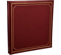 Extra-Large 33.8 cm x 3 cm x 33.3 cm Self Adhesive Photo Album 24/Sheets 48/Sides Leather Look Padded Cover Post Bound-Red