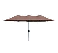 Extra Large 455x265cm Rectangular Garden Parasol | UV Block & Water Repellent Patio Umbrella | Crank Lift Folding Design | Perfect for BBQ Market Cafe Balcony Garden (Black)