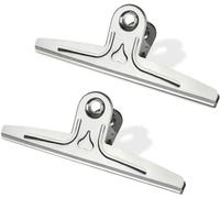 Extra Large Bouledogue Clips, 2 Pack 30cm En Acier Inoxydable Jumbo Géant Liant Clips Papier Pinces Support Pour Planche À Dessin, Art, Enseignants, Bureau À Domicile (Argent)