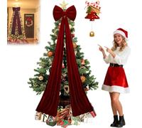 Extra Large Christmas Tree Topper Red Velvet Bow, Christmas Tree Bows Large, Christmas Tree Topper Bow, for Home Toppers Wreath Wall Room Party Holiday Decor Supplies (Claret)