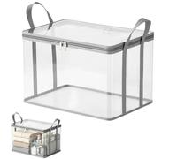 Extra Large Clear Pvc Storage Bags With Zipper Handles, Heavy Duty Thick Plastic Clear Storage Bins, For Clothes, Blankets, Toys, Moving Foldable Closet Organizer Storage Containers (Large)