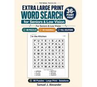Extra Large Print Word Search for Seniors & Low Vision: 80 Easy 36-Point Puzzles with Big High-Contrast Letters - Few Words, No Diagonals, for Low Vision & Macular Degeneration, With Full Solutions