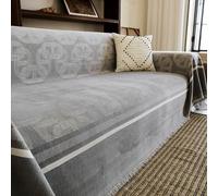 Extra Large Sofa Throw, Modern Chenille Sofa Cover, Couch Cover Tassels | Universal Furniture Protector Cover, Large Decorative Blanket, Pet-Friendly, For 1-5 Seater Sofa,(Gray,180x130cm)