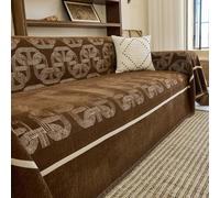 Extra Large Sofa Throw, Modern Chenille Sofa Cover, Couch Cover Tassels | Universal Furniture Protector Cover, Large Decorative Blanket, Pet-Friendly, For 1-5 Seater Sofa,(Brown,180x280cm)
