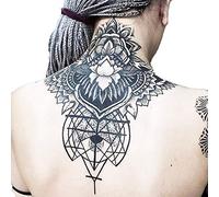 Extra Large Temporaire Tatouages floraux Adultes pour Femmes Temporaire Cou Longue Durée Temp Réaliste Faux Tatouage Unique Mandala Corps Fleurs