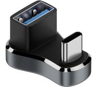 Extra Large USB C à USB3.1 U Forme Angle Adaptateur 10Gbps Type C mâle à USB3.1 Femelle 180 degré Large Distance Connecteur OTG,36W (C à A),LED lumière/Al Alliage,pour Steam Deck Tablette