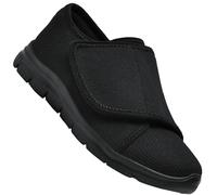 Extra Larges Ajustable Chaussures pour Diabétiques Pieds Gonflés ½dème Antidérapant Chaussons Orthopédique Chaussures d'Intérieur et Extérieur Réglable Confortable,Noir,40/250mm