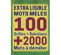 Extra lisible mots Mêlés: 100 grilles avec solutions, plus de 2000 mots cachés, gros caractères | Cadeau pour adolescents et adultes | Grand format A4 (21 x 29.7 cm)