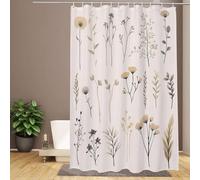 Extra Long Beige Shower Curtain 240 x 200 cm Waterproof Quick Drying Washable Soft Polyester Fabric with Hooks Ideal for Home Hotel School & Wet Room Decor R 467