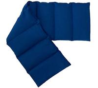 Extra long - Coussin aux graines de colza compartimenté en huit XXL - 75x20 cm - Tissu biologique bleu gentiane - Coussin bouillotte aux graines - Compresse froide