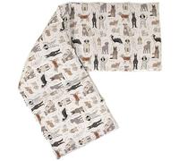 Extra long - Coussin aux graines de colza compartimenté en huit XXL - 75x20 cm - Tissu biologique chiens vintage - Coussin bouillotte aux graines - Compresse froide