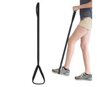 Extra Long Lift - Leg Strap for Elderly Support | Black Ribbon with Webbed Loops, Rigid Hand Grip, Foot Assist, Ideal for Wheelchair Bed Car Hip Knee Surgical Recovery Mobility Aid
